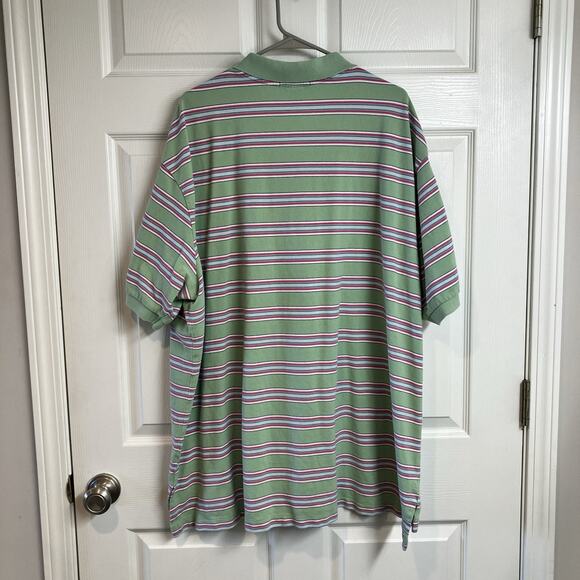 Polo Ralph Lauren Polo Shirt Green Pink Stripe Men's 4XB Big Rugby Golf Pastel - Picture 2 of 10